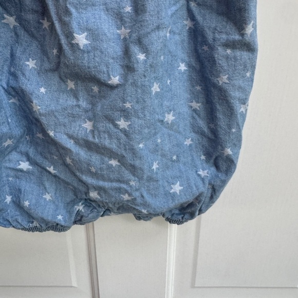Way to Celebrate Patriotic 6-9M Girls Blue Star Tank Top Romper with Ruffles - Picture 3 of 6